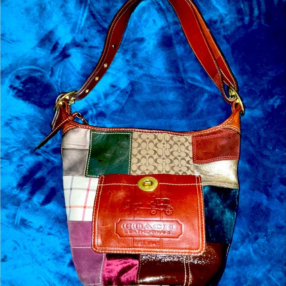 Coach Vintage Bleecker Patchwork Suede Leather Hobo Handbag & Matching Wallet - Picture 1 of 13